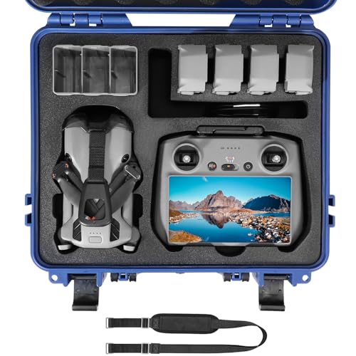 FPVtosky Hard Case for DJI Mini 5 Pro/Fly More Combo/Plus,Waterproof Carrying Case for Mavic Mini5 Pro RC 2 Accessories,Blue [ CASE ONLY ] - color: Blue
