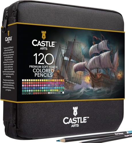 Castle Art Supplies 120 Colored Pencils for Adults - Professional Quality