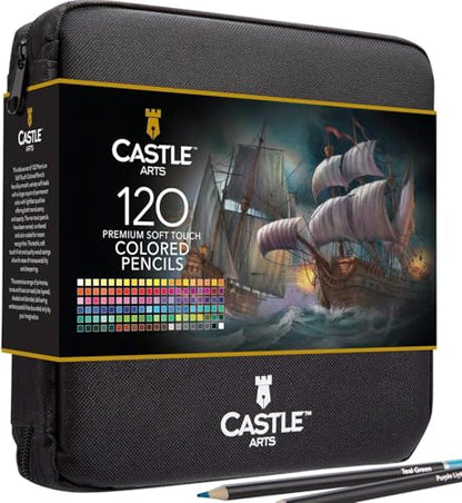 Castle Art Supplies 120 Colored Pencils for Adults - Professional Quality