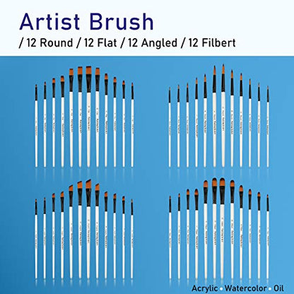 Falling in Art 48 PCS Painting Brushes Sets, Artist Paintbrushes - style: 48 PCS Brush Set