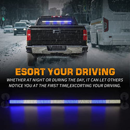 XRIDONSEN 35 inch Traffic Advisor Light Bar Blue and White Emergency Lights - color: Blue/White