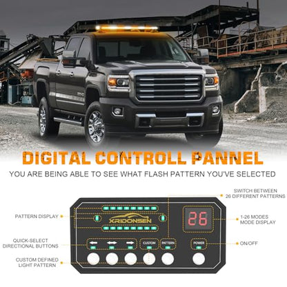 XRIDONSEN 37" 104 LED Roof Strobe Light Bar Amber White Warning Lights - color: Amber/White