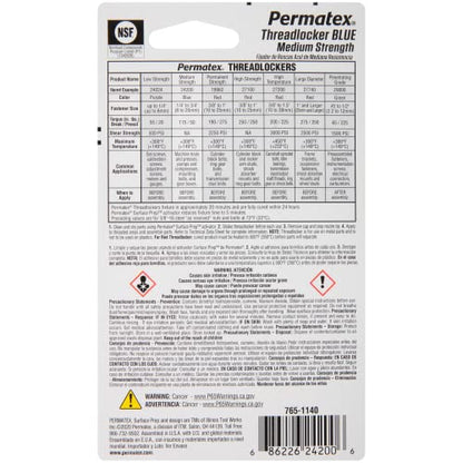 Permatex 24005 Medium Strength Threadlocker Blue Gel, 5 g - size: 5 ml, style: Gel - Medium Strength