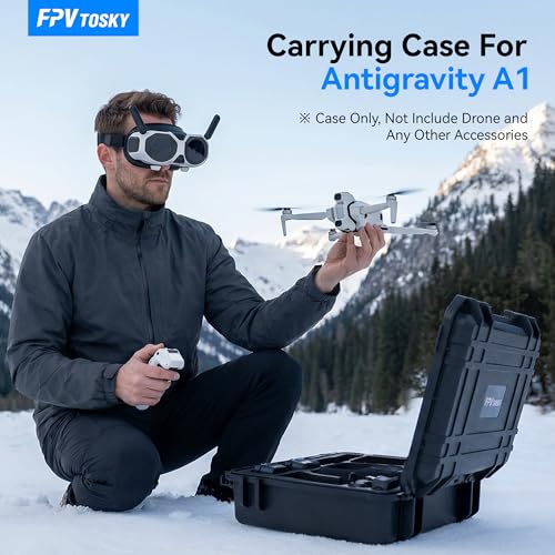 FPVtosky Hard Case for Antigravity A1, Waterproof Protective Storage Bag, Accessories Fit Drone, Batteries & RC Gear [Case ONLY]
