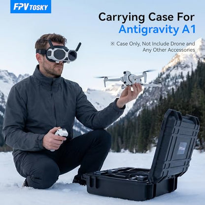 FPVtosky Hard Case for Antigravity A1, Waterproof Protective Storage Bag, Accessories Fit Drone, Batteries & RC Gear [Case ONLY]