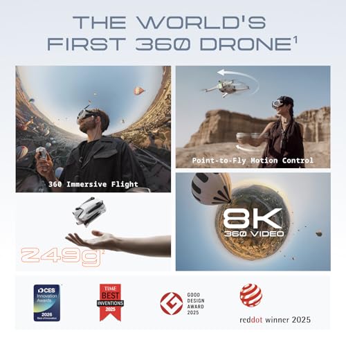 Antigravity A1 Infinity Bundle, 8K 360° Drone with Camera for Adults, Dual Micro-OLED Goggles, 39Mins Per-BAT, Point-to-Fly Motion Control, Deep Track, Auto Return, Auto Edit, Sky Genie, Voice Assistant