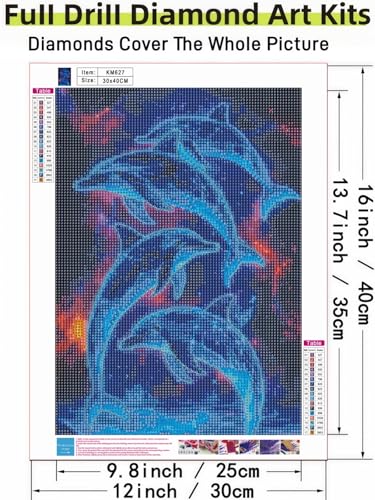 Dolphin 5D DIY Diamond Painting Kits for Adults Gem Art Kits - color: KM627-1