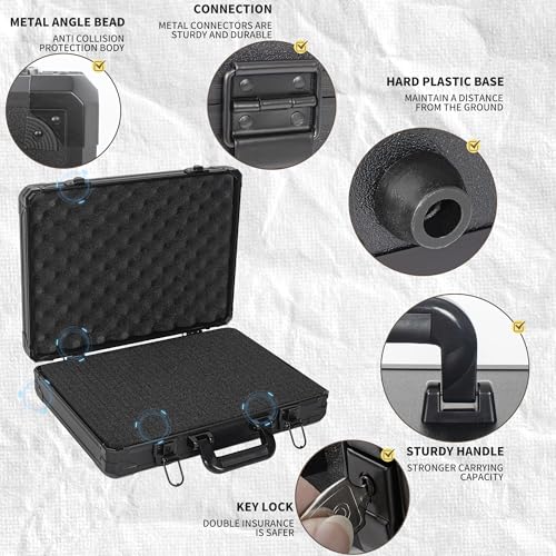 17 InchCarrying Case with Customizable Pre-Diced Foam - size: 17.1x12.6x4.4 Inch