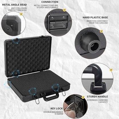 17 InchCarrying Case with Customizable Pre-Diced Foam - size: 17.1x12.6x4.4 Inch