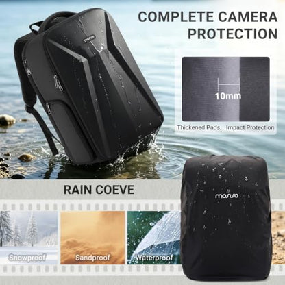 MOSISO Camera Backpack,Photography Camera Bag with Lens Pouch,Black - color: Black
