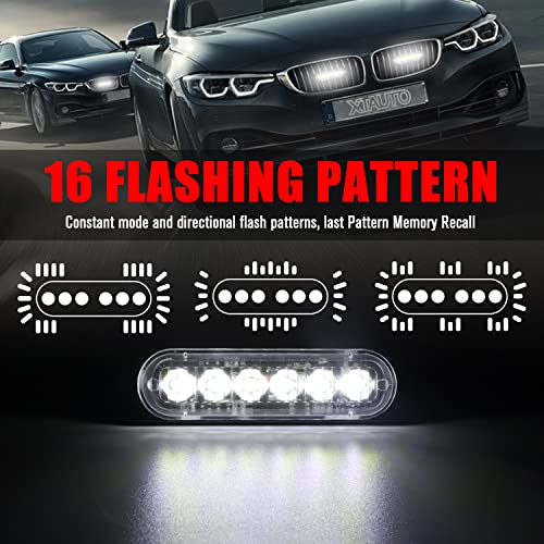6LED Car Truck Emergency Beacon Warning Hazard Flash Strobe Light White/White 4-pack - color: White White