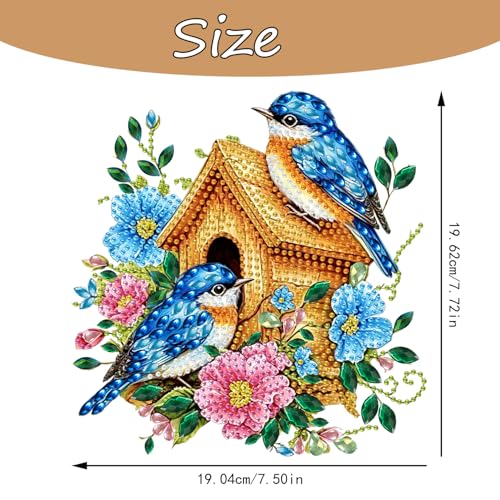 AIBOERL Diamond Art Kits for Adults, Bird Acrylic Hanging Suncatcher - color: DP04015