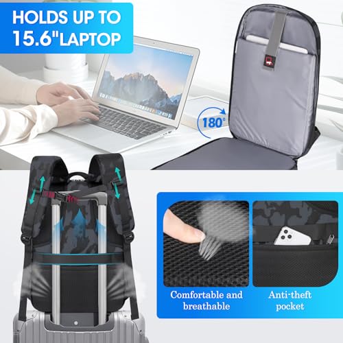 SDYSM Waterproof Camera Backpack 15.6 Inch,Camera Bags for Photographers - color: Camouflage Blue