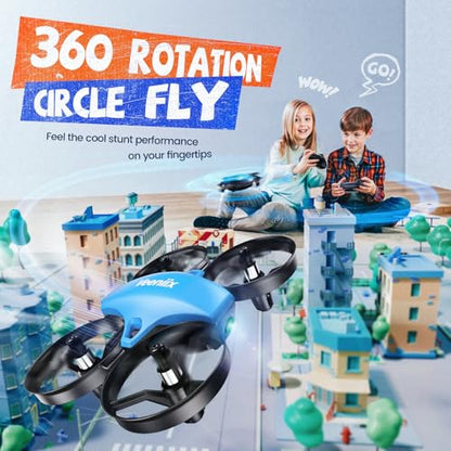 Veeniix V995 Mini Drones for Kids and Beginners,Indoor RC Quadcopter,Small Helicopter Plane with 3D Flips,360° Rotation,Circle Fly,Auto Hover,Headless Mode and 3 Batteries,Gift for Boys and Girls - style: Super Blue