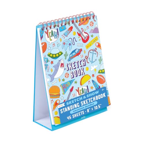 Ooly Sketch and Show Standing Sketchbook, 45 Pages – Awesome Doodles - color: Awesome Doodles