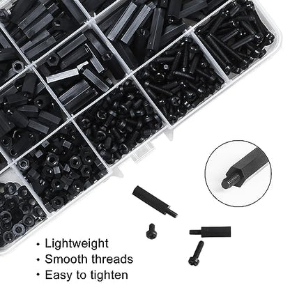 600PCS M3 Male Female Nylon Hex Spacer Standoffs Screws Nuts