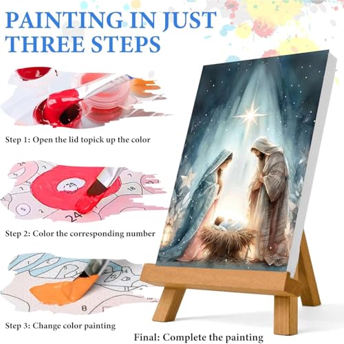 Jesus Paint by Numbers Kit for Adults Framed Canvas 12X16 in, Frameworkless - color: YH02819
