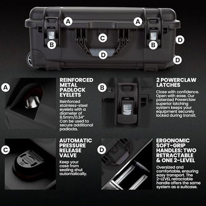 NANUK 935 Camera Hard Case with Cubed Foam, Waterproof Wheeled Carry-On - color: Black, style: Cubed Foam