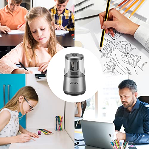 JARLINK Electric Pencil Sharpener, Heavy Duty Helical Blade, Auto Stop - color: Gray