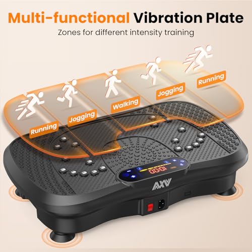 AXV Vibration Plate Exercise Machine Fitness Platform Body Vibrating Board - color: SLIM.BLACK