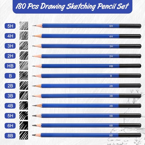 Humyoun 120 Pcs Graphite Sketch Pencils, Drawing Pencils Set 8B-5H