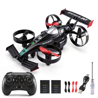 RC Flying Drift Car & Stunt Drone Remote Control Airplane Car Toys for Kids - color: Black