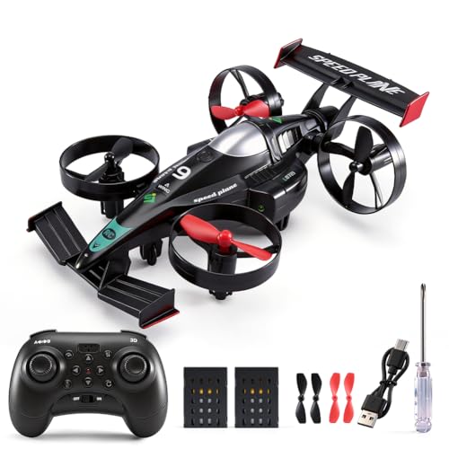 RC Flying Drift Car & Stunt Drone Remote Control Airplane Car Toys for Kids - color: Black