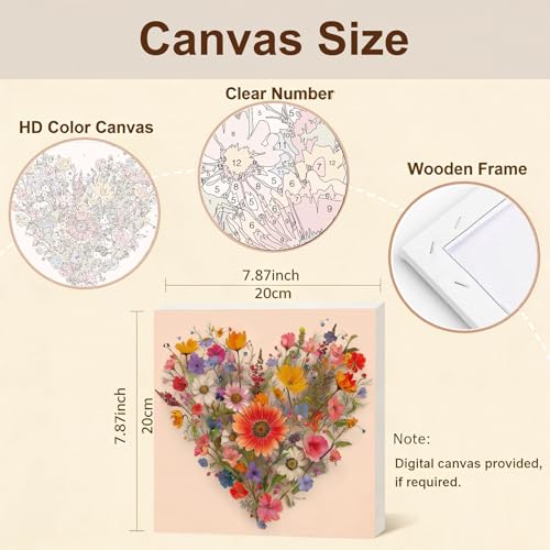 Gemozaic Flowers Paint by Numbers Kit for Adults with Frame and Easel - color: BKH2152
