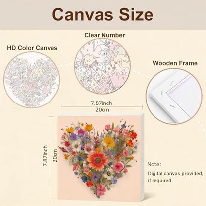 Gemozaic Flowers Paint by Numbers Kit for Adults with Frame and Easel - color: BKH2152