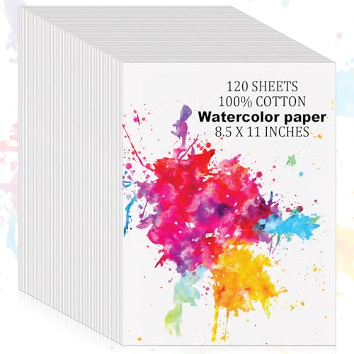 120 Sheets 100% Cotton Watercolor Paper Bulk Cold Press White Paper - size: 120 Sheets