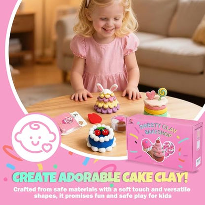 Air Dry Clay Kit for Kids – 12 Pcs, 4 Colors, Non-Toxic Craft Gift