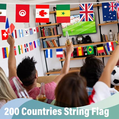 200 Countries String Flag 184Ft World Flag Banner for Party Decorations (Pack of 2) - size: 200 flags (Pack of 2)