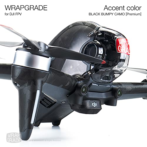WRAPGRADE Skin Compatible with DJI FPV | Accent Color (Black Bumpy CAMO)