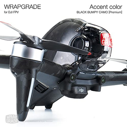 WRAPGRADE Skin Compatible with DJI FPV | Accent Color (Black Bumpy CAMO)