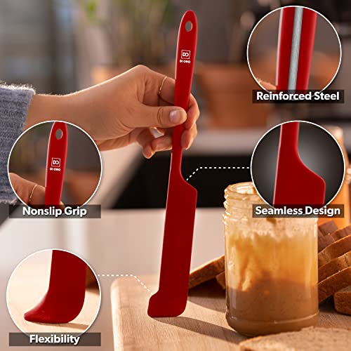 DI ORO Silicone Jar Spatula Set - 600F Heat Resistant, 5-Pc Red - color: Red