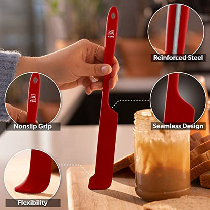 DI ORO Silicone Jar Spatula Set - 600F Heat Resistant, 5-Pc Red - color: Red