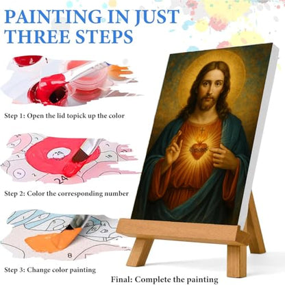 Jesus Paint by Numbers Kit for Adults Framed Canvas 12X16 in, Frameworkless - color: YH02671