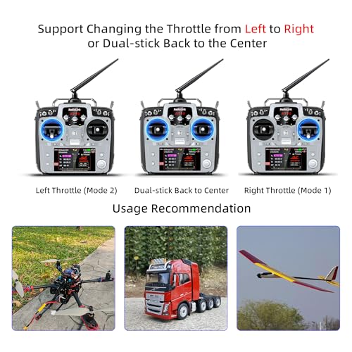 Radiolink AT10II 12CH 2.4G RC Transmitter and Receiver R12DS Grey - color: Grey
