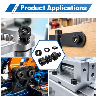 398PCS M5 Socket Head Cap Bolts Kit with Nuts, Flat & Spring Washers - size: G12.9 M5 398PCS