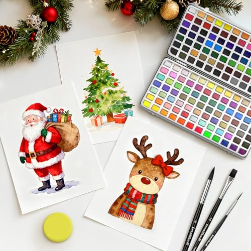 Smallbudi All in One Watercolor Paint Set 168 Colors with Portable Box