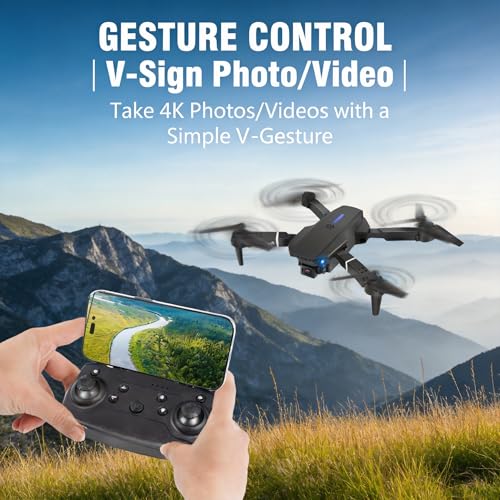 Drone with Camera 1080P HD,FPV Foldable Mini Drone for Adults（Black)