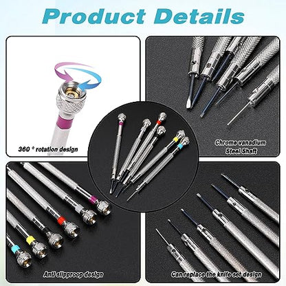 Professional 8-Piece Micro Precision Screwdriver Set with 2 Tweezers for Electronics, Jewelry, and Watch Repair
