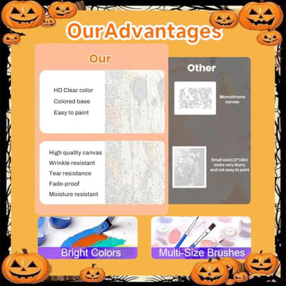 Paint by Numbers for Adults Ghosts, Halloween Paint by Number on Canvas - color: MT23076