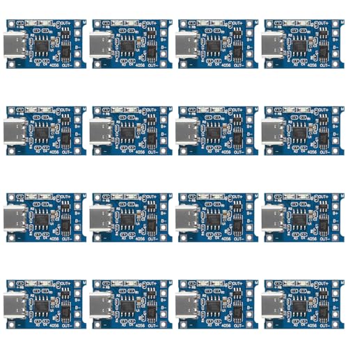 16pcs 5V 1A TP4056 Charging Module Type-C USB for 18650 Lithium Battery Charger Board with Protection USB Type C (TP 5V Charge) - style: TP 5V charge