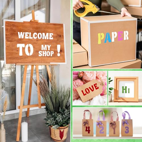 Letter Stencils, 80 Pcs Large Alphabet and Numbers Stencils (1Inch & 2Inch) - size: 1Inch&2Inch