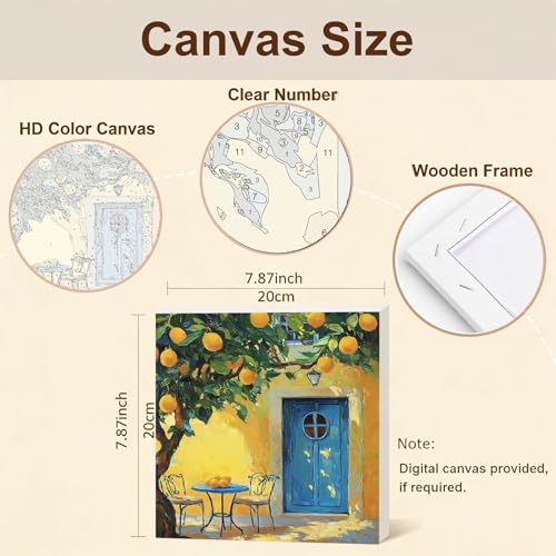 Gemozaic Lemon Tree Paint by Numbers Kit for Adults with Frame and Easel - color: BKH2151