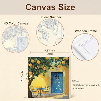 Gemozaic Lemon Tree Paint by Numbers Kit for Adults with Frame and Easel - color: BKH2151