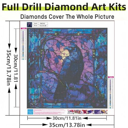 Diamond Painting Kits for Adults,5D Crow Diamond Art Kits for Beginners - color: KM344-1