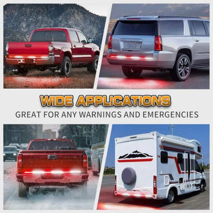 XRIDONSEN 48 inch Red White Tailgate Emergency Lights 288 LED Strobe Lights - color: Red/White