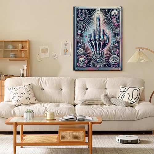 ZeeLionArt Diamond Art Kit, Halloween Middle Finger Tarot, 12 x 16 Inch - color: DP04331